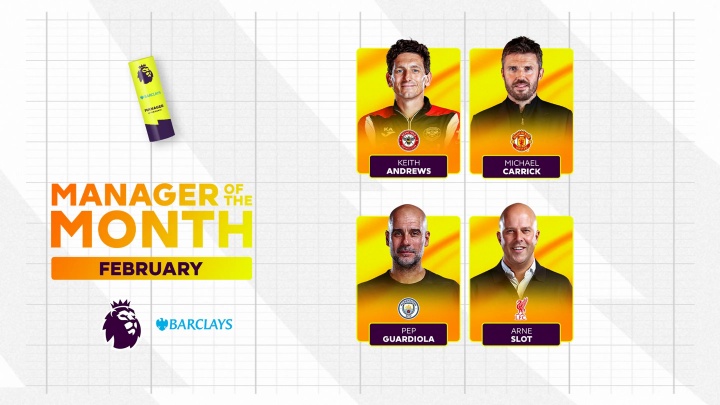 开云体育下载-英超2月最佳主帅候选：卡里克、瓜迪奥拉、斯洛特入选 无阿尔特塔